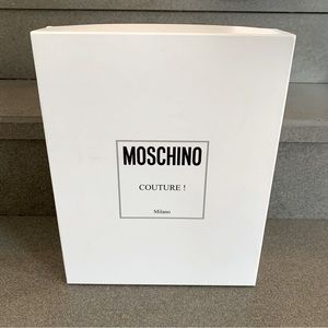 MOSCHINO Empty Shoe Box with Dust Bag Bundle, Black/ White
